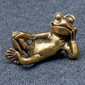 Figurines & Miniatures | Mini Retro Brass Frog Statue, Meditation Frogs Figurine For Home Office Desk Decorative Trinkets