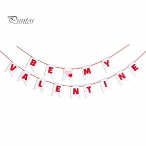 Flags, Banners & Accessories | 1 Set Happy Valentine’s Day Banner Romantic Red Pink Love Heart Glitter Letter Foldable Festival Indoor Wall Hanging Flag Bunting Garland Decoration Flags, Banners & Accessories as the picture