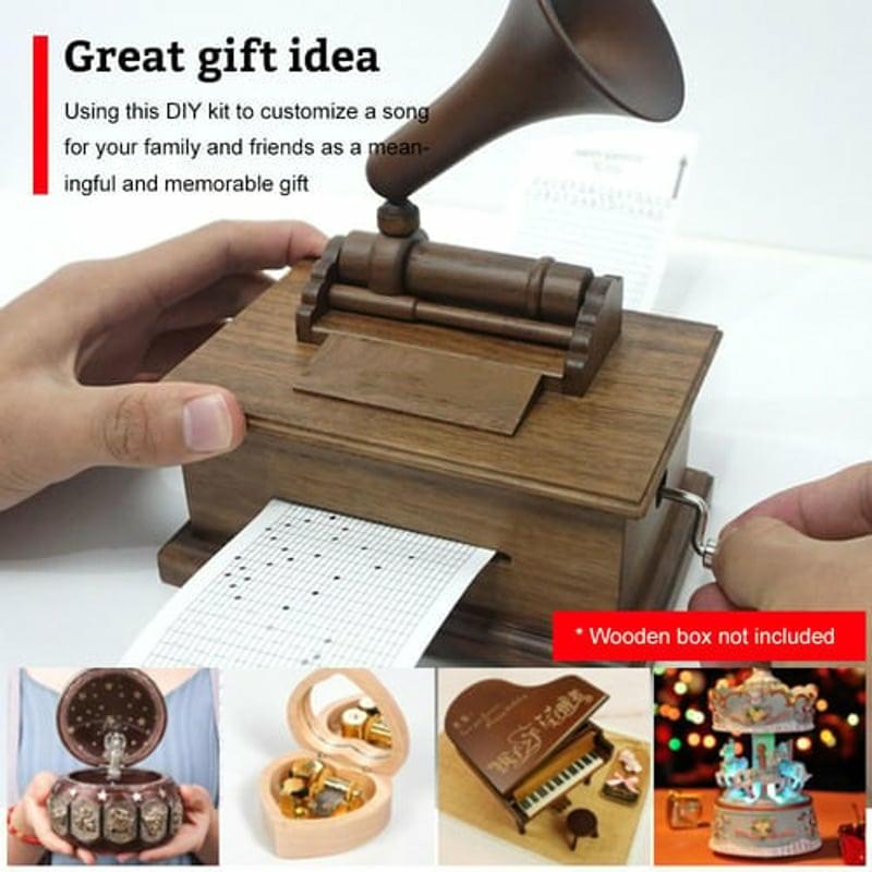 Curtain Decorative Accessories | Diy 30Note Music Box Set Handcranked Programmable Mechanical Music Box 30 Notes Music Box Gift With 20Pcs Blank Paper Tape & Hole Puncher Curtain Decorative Accessories Curtain Decorative Accessories