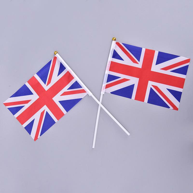 Flags, Banners & Accessories | 10Pcs Hand Held Wave Union Jack Flag Party Celebration Britain Uk Banner + Pole Flags, Banners & Accessories Flags, Banners & Accessories